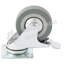 Колесо Сибртех поворотное с тормозом d-50мм крепление  платформенное