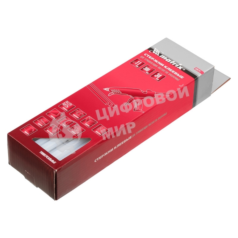 Стержни клеевые Matrix, 11 мм, L-300 мм, 34 шт, прозрачный