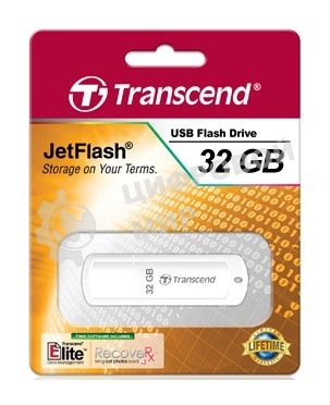 Флешка USB Transcend JetFlash 370 (TS32GJF370), 32Gb, USB 2.0, R/W 12/5, белый