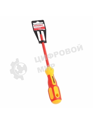 Отвертка Rexant шлицевая диэлектрическая SL5 х 125 мм, до 1000 В, двухкомпонентная рукоятка