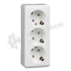 Розетка 3-м ОП Этюд 16А 250В защ. шторки с заземл. белый SchE PA16-012B