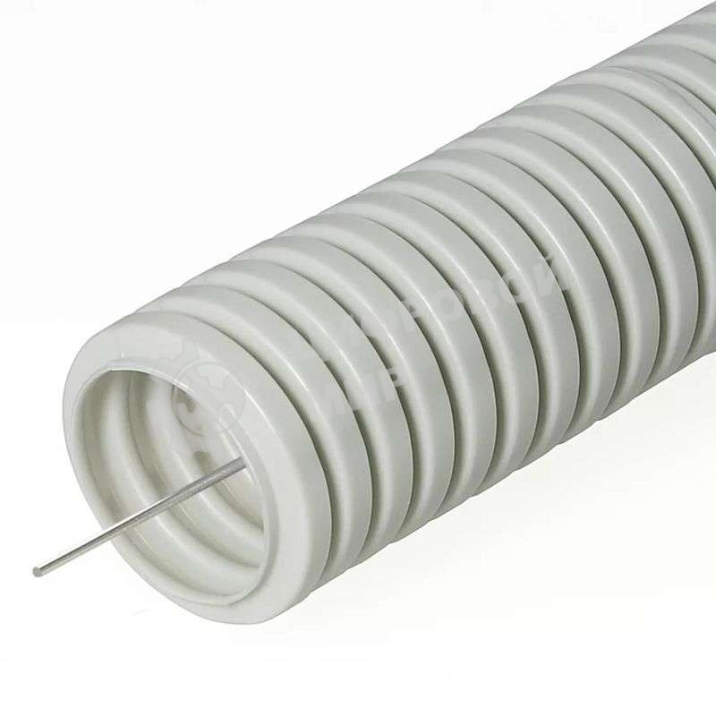 Труба гофрированная ПВХ d20 мм с зондом сер. (уп. 100 м) Урал Пак ГФ-0101720-100