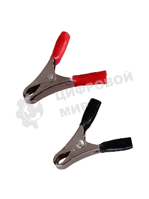 Зажим крокодил Rexant, длина 50 мм, ток 10A, 2 шт., пакет БОПП