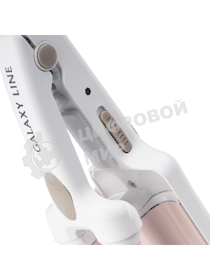 Щипцы для завивки волос Galaxy Line GL4667 белый/бежевый, 10 мм, 180 °C, 1 режим