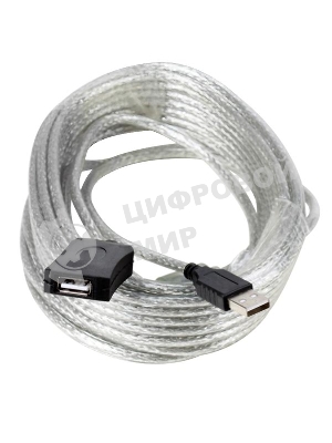 Кабель удлинитель Aopen активный ACU823-15M, USB2.0-repeater AM/AF 15м