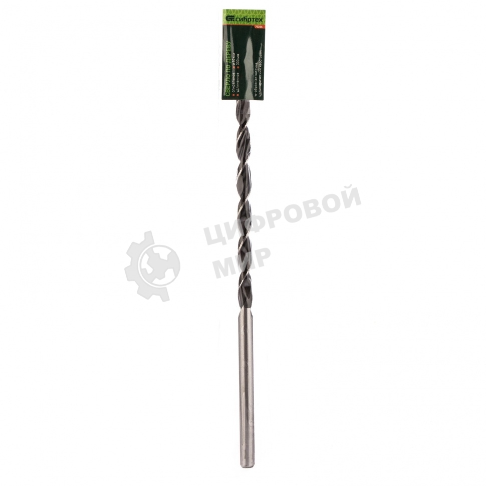 Сверло по дереву Сибртех, 10х300 мм, цилиндрический хвостовик
