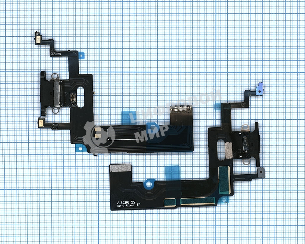 Шлейф разъема питания для iPhone XR черный
