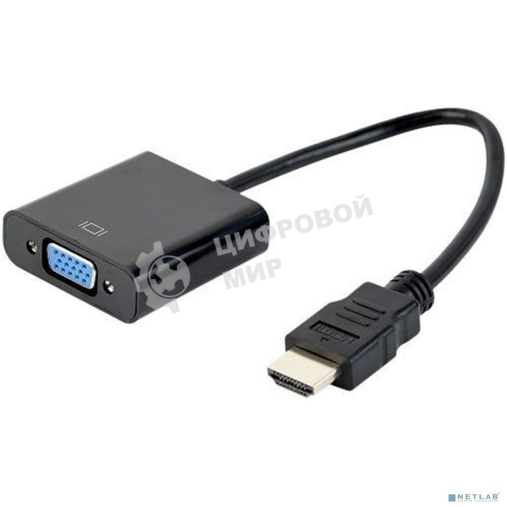 Адаптер Filum HDMI - VGA, 0.15 м., разъемы: HDMI A male-VGA female-mini jack female, пакет. (FL-A-HM-VGAF-mjack-0.15M)