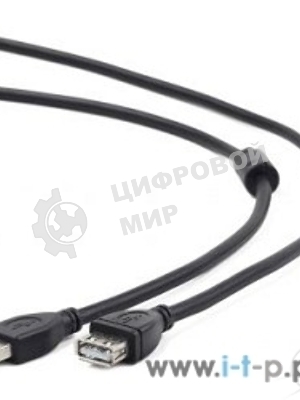 Кабель Cablexpert USB2.0 Pro CCF2-USB2-AMAF-6, AM/AF, 1.8м, экран, 2феррит.кольца, черный, пакет