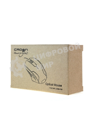 Мышь проводная Crown CMM-100 черный, 1000 dpi, USB, кнопки - 3