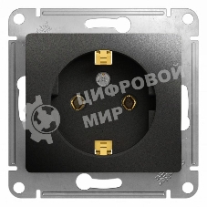 Механизм розетки 1-м Glossa 16А с заземл. антрацит SchE GSL000743