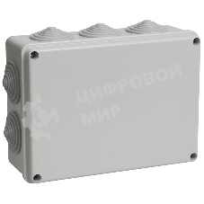Коробка распаячная ОП 190х140х70 IP55 КМ41244 RAL7035 (10 гермовводов) IEK UKO11-190-140-070-K41-55