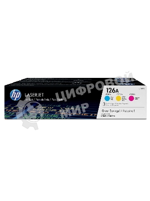 Картридж лазерный комплект HP CF341A голубой/пурпурный/желтый для LJ CP1025 3 х 1000 стр