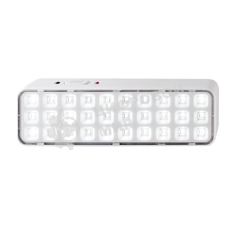 Светильник аккумуляторный Rexant непостоянного действия для подсветки путей эвакуации и рабочих зон при отключении питания, режимы: 30%/100% кнопка тест, 4 часа работы