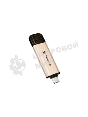 Флешка USB Transcend JETFLASH 930C (TS256GJF930C), 256Mb, USB 3.2 Type-C/Type-A, R/W 420/400, золотистый/черный