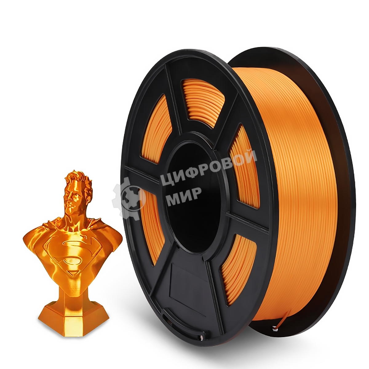 Филамент NVPrint Silk PLA+ Orange для 3D печати диаметр 1.75мм длина 330 метров масса 1 кг