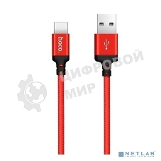Кабель HOCO X14 красный/черный HC-62875, USB - USB Type-C, 1m, 2A, Нейлон