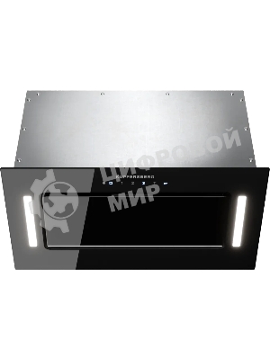 Встраиваемая вытяжка Kuppersberg, 52 см, мощность рециркуляции 650 м3/ч, мощность отвода 1300 м3/ч, сенсорное управление, таймер, турборежим, угольный фильтр KF-ES (доп. Опция), уровень шума 46 дБ, черный