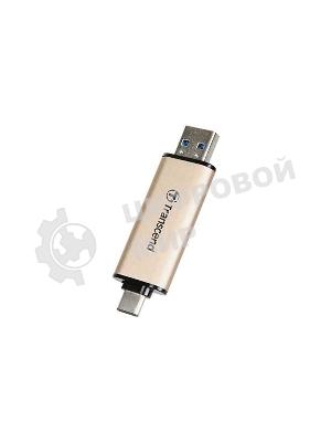 Флешка USB Transcend JETFLASH 930C (TS256GJF930C), 256Mb, USB 3.2 Type-C/Type-A, R/W 420/400, золотистый/черный