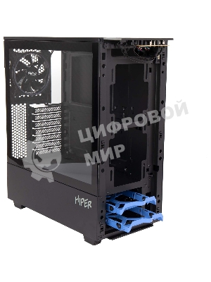 Компьютерный корпус Hiper PB81 черный без БП ATX 3x120мм 2xUSB2.0 2xUSB3.0 audio bott PSU