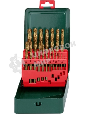 Буры,сверла,долото Metabo 627156000 Набор HSS-TiN 19 свёрел (1-10мм) в мет.кор.