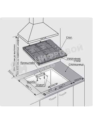 Газовая варочная панель Gefest СВН 2230 К11
