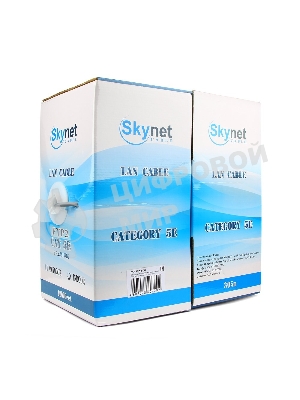 Кабель SkyNet Premium FTP indoor 2x2x0,51, медный, FLUKE TEST, кат.5e, однож., 305 м, box, серый