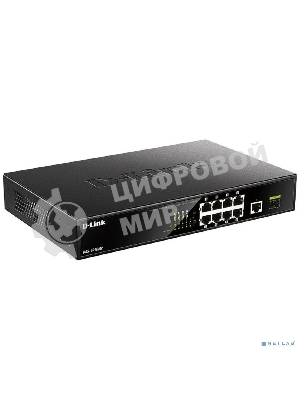 Коммутатор D-Link DGS-1010MP/A1A, L2 Unmanaged Switch with 9 10/100/1000Base-T portsand 1 1000Base-X SFPports(8 PoE ports 802.3af/802.3at (30 W), PoE Budget 125 W)