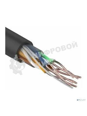Кабель витая пара U/UTP кат.5E 4х2х24AWG CU медь 100МГц PE OUTDOOR черн. (уп.100м) Rexant 01-0045-100