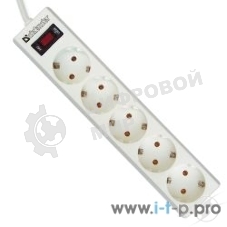 Сетевой фильтр Defender ES, 5.0 м, 5 розеток белый