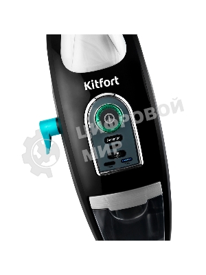 Пылесос вертикальный паровой Kitfort КТ-535-1 черный, питание от сети, 1600 Вт, уборка влажная/паром/сухая, пылесборник 1 л