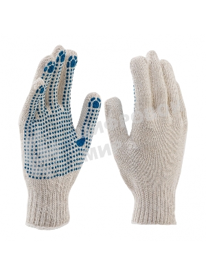 Перчатки трикотажные Сибртех, с ПВХ точкой, 7 класс