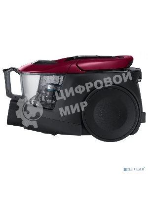 Пылесос Samsung VC18M31A0HP бордовый/черный, 380/1800 Вт, уборка сухая, пылесборник контейнер 2 л