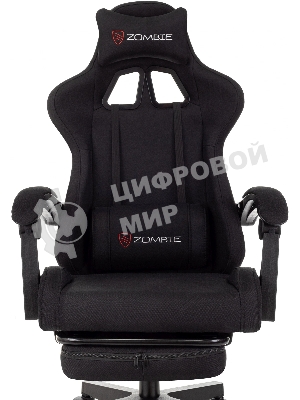 Кресло Zombie Shadow черный, экокожа, 120 кг, механизм качания, подставка для ног