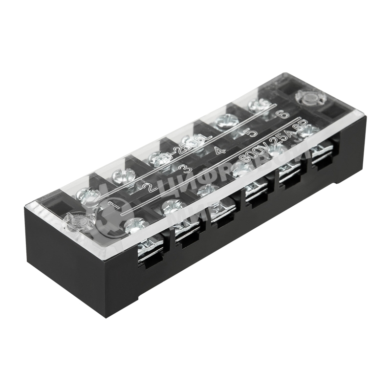 Блок зажимов клеммный Rexant БЗН ТВ-2506 2,5мм2 25A 6 пар