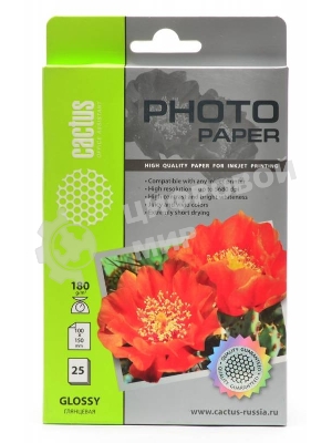 Фотобумага Cactus CS-GA618025 глянцевая A6 180 г/м2 25 листов