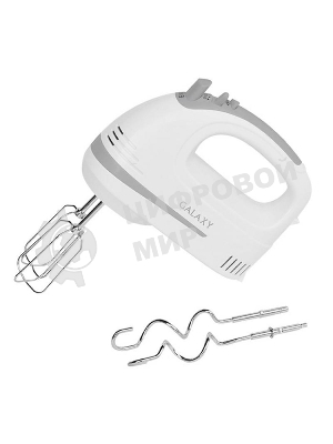 Миксер электрический Galaxy GL 2209, белый, ручной, 300 Вт, 5 скоростей + режим 