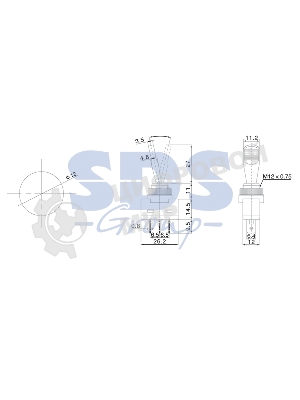 Тумблер 24V 20А (3c) ON-OFF однополюсныйс красной подсветкойRexant