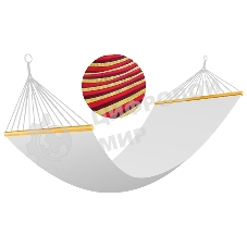Ecos Гамак полотняный Ham-09 с деревянной планкой, р-р 200х80 см