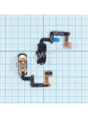 Кнопка HOME в сборе с механизмом и шлейфом для Samsung A320, черная