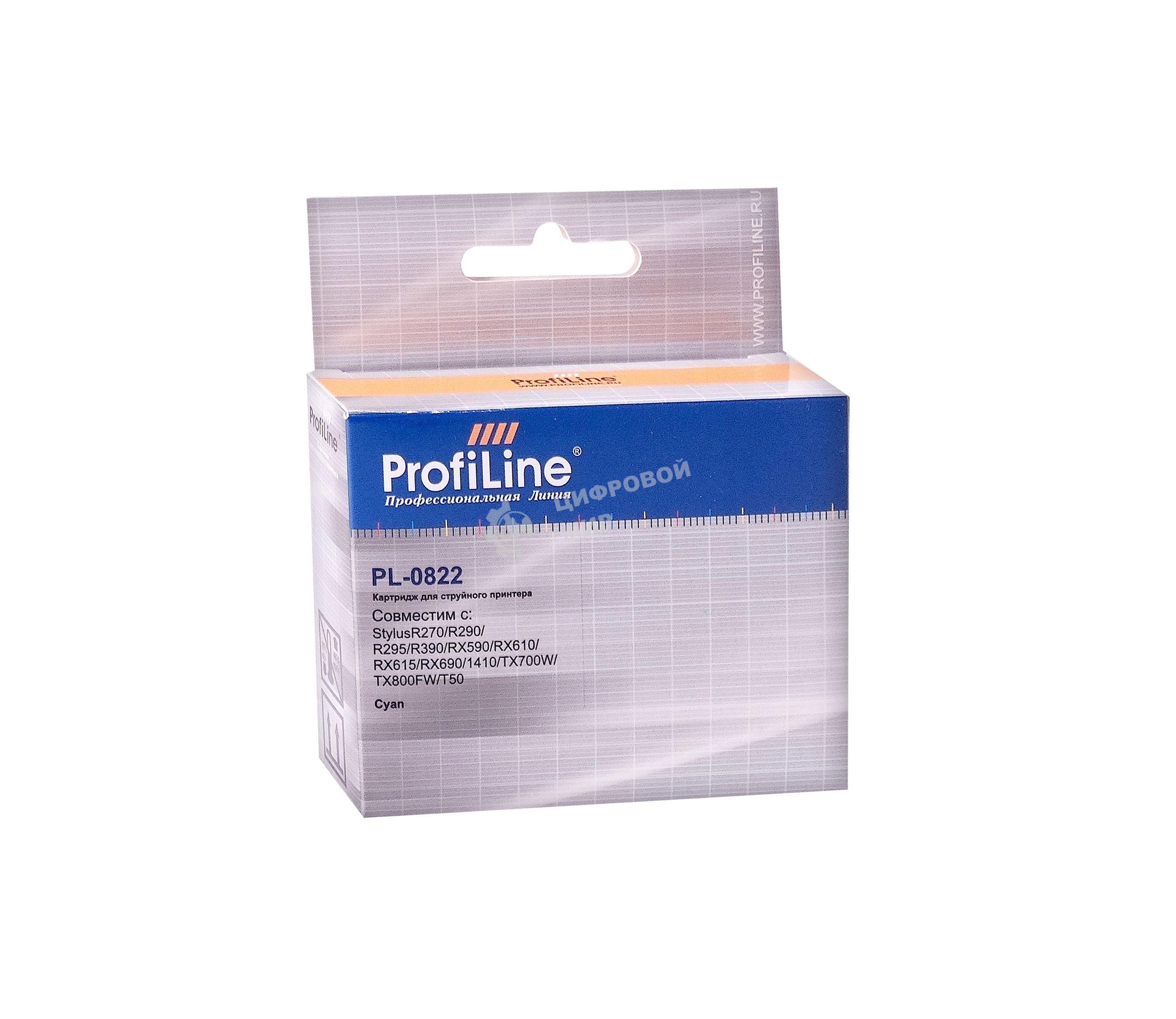 Картридж струйный ProfiLine PL-0822 для принтеров Epson StylusR270/R290/R295/R390/RX590/RX610/RX615/RX690/1410/TX700W/TX800FW/T50 Cyan водн