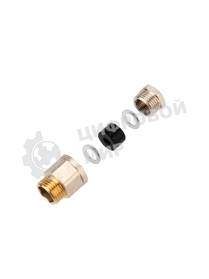 Сальник Rexant с резьбой 1/2 для ввода кабеля в трубу, никелированная латунь