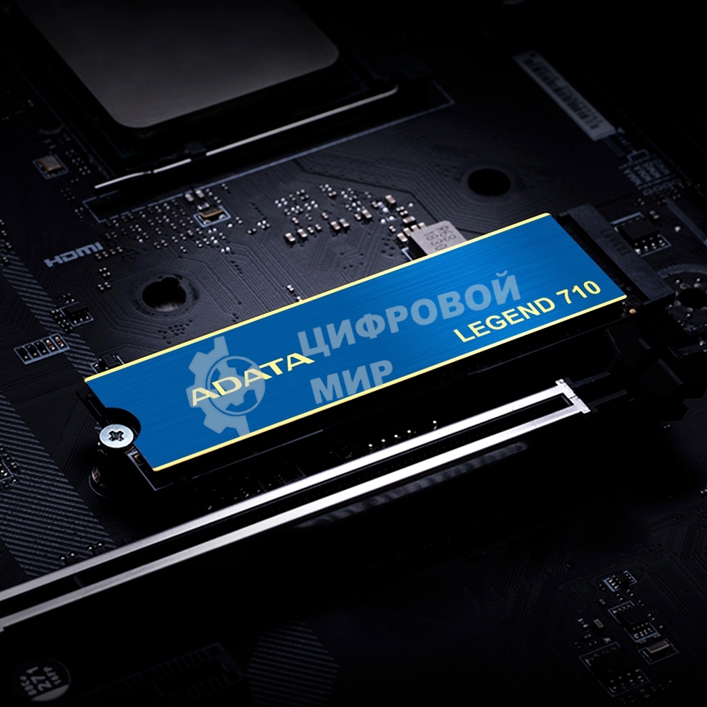 Накопитель SSD ADATA LEGEND 710, 512Gb, PCIe 3.0 x4, M.2 2280, NVMe, R/W 2400/1600, с радиатором
