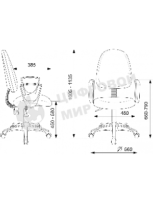 Кресло Бюрократ CH-1300N/OR-16 черный, экокожа, 120 кг, механизм качания