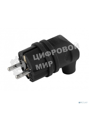 Вилка каучуковая ЭРА с/з 90град 16A IP44 черная (35/350/2100)