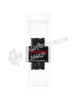 Оперативная память Kingston Fury Impact, DDR5, 16Gb (1x16Gb), 6400MHz, CL38, ECC, SO-DIMM, с радиатором, черный