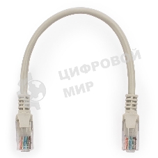 Патч-корд UTP, кат 5e, 0.25м с RJ45 серый