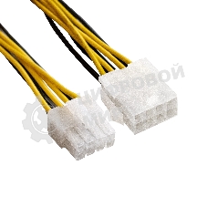 Удлинитель кабеля питания материнской платы +12V ExeGate EX-EXT-8M8F-0.5 (8pin EPS12V M/8pin EPS12V F, 0,5м)