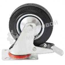 Колесо поворотное Сибртех с тормозом d-125 мм, крепление  платформенное