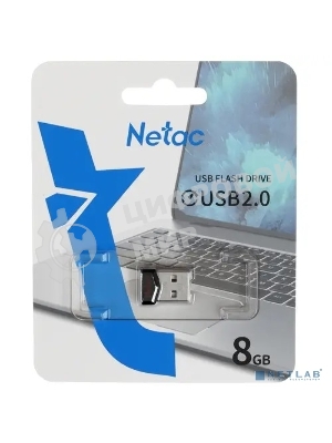 Флешка USB Netac UM81 (NT03UM81N-008G-20BK), 8Gb, USB 2.0, R/W 30/10, черный/красный